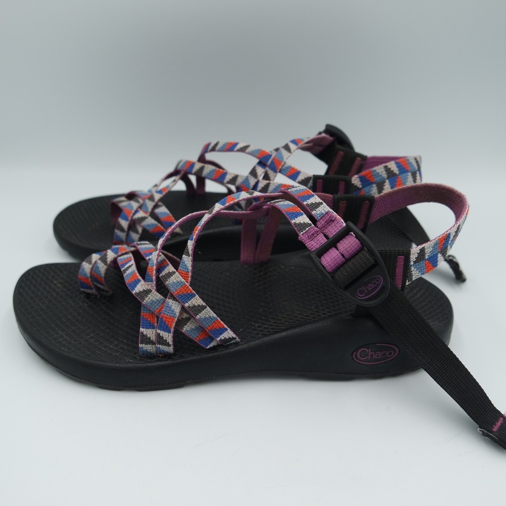 Chaco Z Cloud 2 Womens Hiking Sandals Black Purple Geometric Gorpcore Size 9